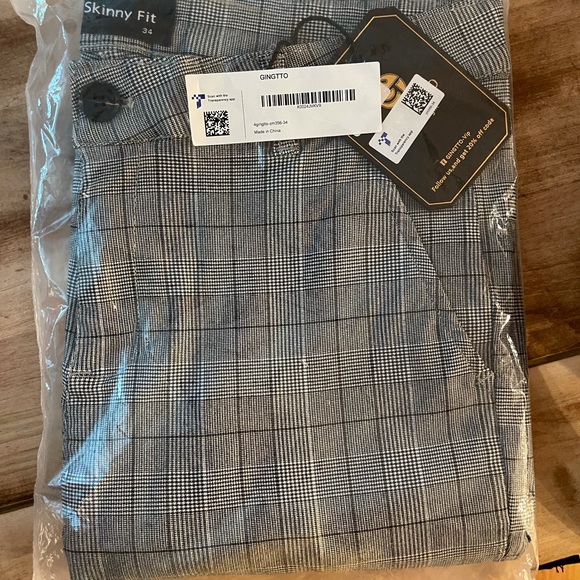 GINGTTO Mens Chinos Slim Fit Stretch Dress pants - Picture 2 of 2